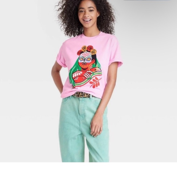 Urban Outfitters Tops - Urban Outfitters Pink and Red Short Sleeve Tee